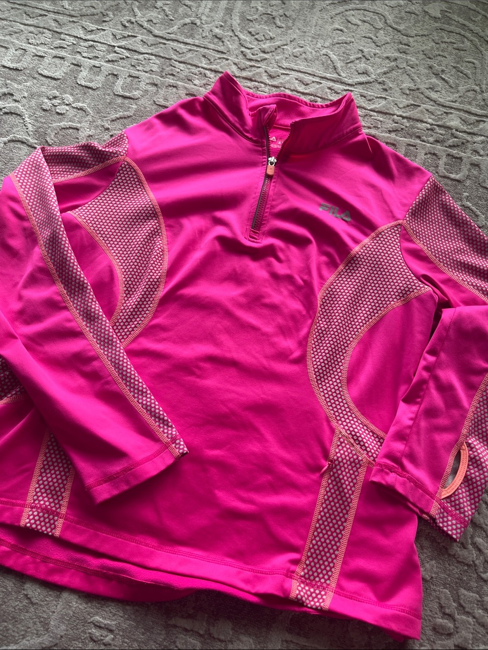 Fila Hot Pink Athletic Quarter-Zip Pullover